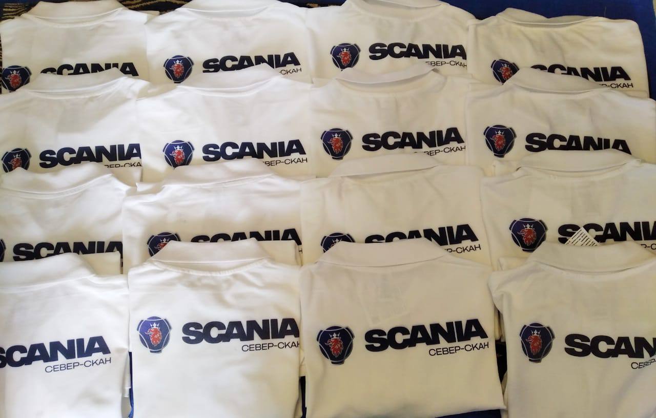 футболки scania с логотипом
